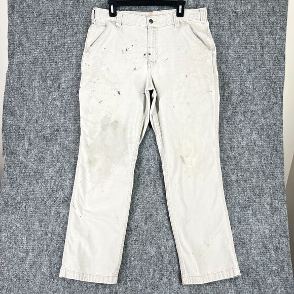Carhartt Pants Mens 36x32 Relaxed Fit Carpenter Workwear Streetwear Distressed - Picture 1 of 7